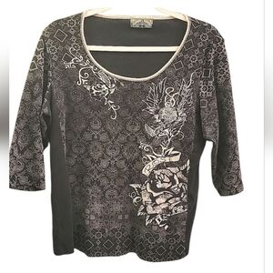 💗 Y2K VANILLA SUGAR SZ 1X Bling Shirt